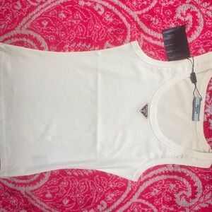 White Prada Tank Top size small